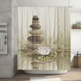 thumbnail image 4 of Zen Stone Shower Curtain Lotus Bathroom Decor Shower Curtain Fabric Polyester Waterproof with Plastic Hooks 72" X 72", 4 of 6
