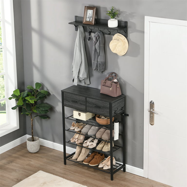 Shoe Rack and Coat Hooks Package Hallway Mudroom Bootroom Porch Shoe Bench/coat  Hooks With Hat Shelf SMALL 2 Sizes CHOOSE COLOUR 