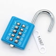 thumbnail image 4 of Stainless Steel Padlock with 10 Digit Combination Password Lock，Keyless for Sports Field and Locker Room (Blue), 4 of 5