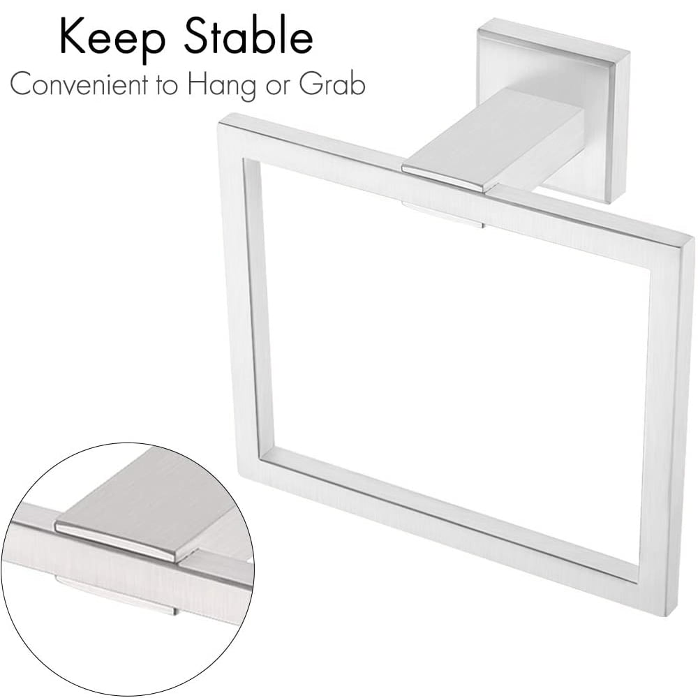 Simple Hand Towel Ring Stainless Steel Bathroom Towel Holder Square Towel Ring Shower Kitchen Towel Hanger Wall Mount Walmart