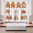 thumbnail image 2 of Ambesonne Gingerbread Man Kitchen Curtains, House Tree, 55"x45", Pale Brown White, 2 of 3