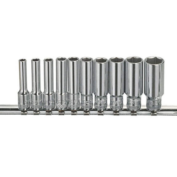 Genius Tools 10 Piece 1/4" Dr. SAE Deep Hand Socket Set - GD-210S