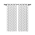 thumbnail image 4 of Aofoto Grid Texture Blackout Grommet Curtain，Thermal Insulated Curtain,2 Panel, White,52x96 inches, 4 of 5