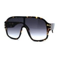 thumbnail image 2 of Oversize Shield Large Racer 80s Funk Sunglasses Tortoise Smoke, 2 of 4