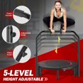 thumbnail image 3 of Huracan 40" Mini Trampoline Foldable Rebounder Trampoline for Adult Fitness Trampoline with Adjustable Foam Handle Exercise Trampoline for Indoor Outdoor Workout Max Load 300Lbs, 3 of 8
