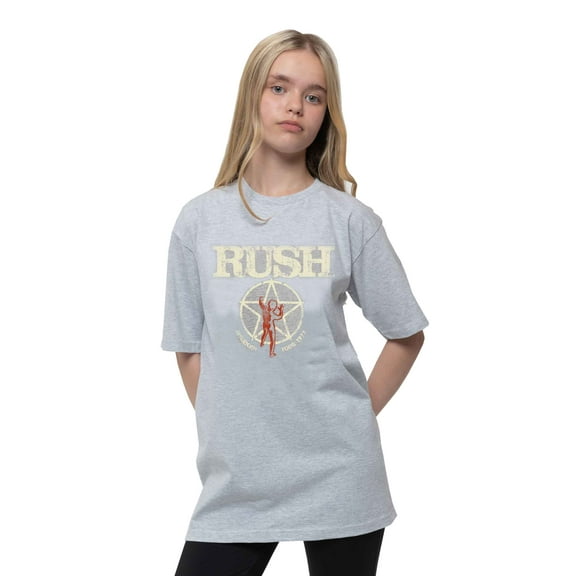 Rush Kids T Shirt American Tour 1977 Logo new Official Sport Grey Ages 5-13 Yrs