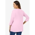 thumbnail image 2 of Woman Within Plus Size Perfect Three-Quarter Sleeve V-Neck Tee (Petite Available), 2 of 6