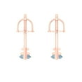 thumbnail image 4 of 1.0 Ct Marquise Cut Studs Blue Natural Aquamarine 14K Rose Solid Solid Gold Everyday Dainty Earrings Push Back, 4 of 7
