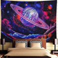 thumbnail image 3 of KAIYANG Tapiz de galaxia, tapiz de planeta psicodélico, tapiz de pared de montaña psicodélica, tapiz espacial, tapices de cielo estrellado, tapiz de árbol forestal para colgar en la pared, 3 of 5