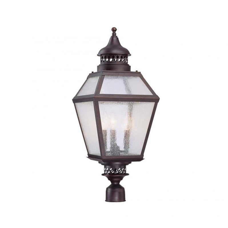 Savoy House Chiminea 11" Steel Post Lantern in English Bronze by Savoy House