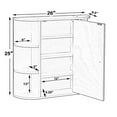 thumbnail image 7 of White Wall Mounted Bathroom Storage Cabinet Organizer, Mirrored Vanity Medicine Chest with Open Shelves, 7 of 7