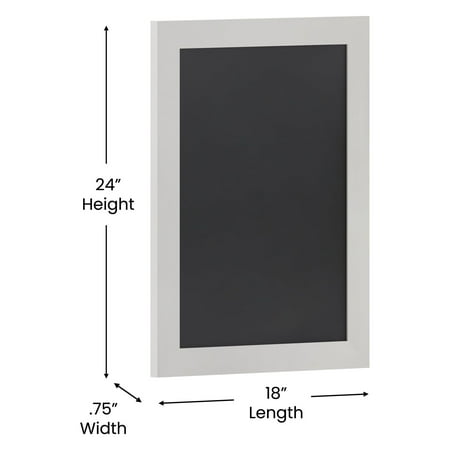 Alamont Home - Canterbury 18"W x 0.75"D x 24"H Magnetic Wall Mounted Chalkboard - Solid White