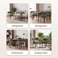 thumbnail image 4 of EOP Farmhouse Dining Chairs Set of 2, Upholstered Fabric Kitchen Chairs with Curved Backrest Wood Chairs for Kitchen Living Room Restaurant Seating Dining Room, Green, 4 of 10