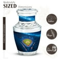 thumbnail image 2 of JAGASY Baseball Handmade Mini Urn for Children, Blue Small Urns for Human Ashes Keepsake, Grassy Field Decorative Urns for Son, Stadium Funeral Cremation Urn for Daughter, (3 Inch), 2 of 7