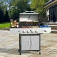thumbnail image 3 of KNDKO 4-Burner Propane Gas Grill with Side Burner, 42,000 BTU Stainless Steel BBQ Grill, Porcelain-Enameled Cast Iron Grates, Heavy-Duty Design for Camping & Outdoor Cooking, 3 of 12