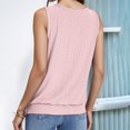 thumbnail image 5 of MIXUE Tank Top for Women Summer Solid Color Fashion Casual Court Lock Round Neck Sleeveless Camisole Vest Beachwear,Pink,XXL, 5 of 8