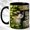 Black, variant on Garden Cat Coffee Mug, Daisy Flower Mug, Ceramic 11 oz