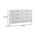 thumbnail image 5 of Benjara Zine 62 Inch Dresser, 6 Drawers, Antique White Wood, Black Handles, 5 of 6