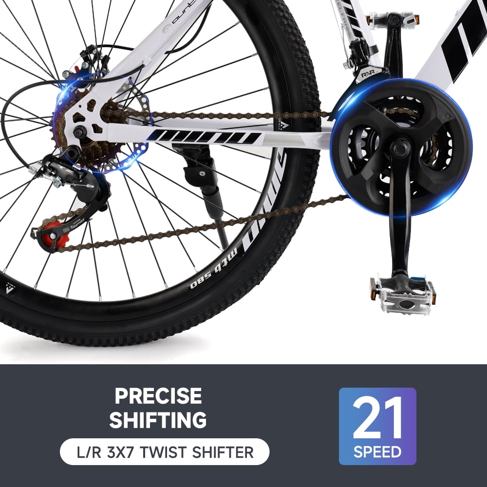 ARTUDATECH Full Suspension Mens Mountain Bike, Shimano 21 Speed, 26 inch Wheel, Dual Disc Brake Bike for Men Womens Adult Bicycle