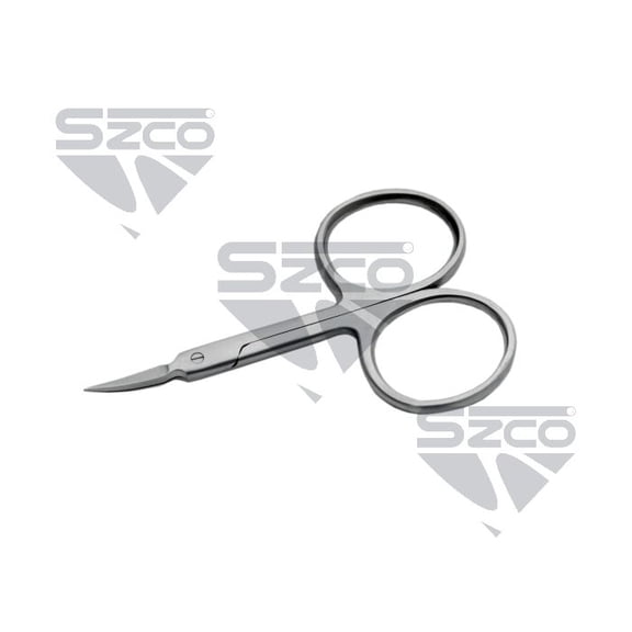 SZCO 3.5" Curved Professional Cuticle Scissors – Grooming Scissors with Large Ring for Comfortable Grip