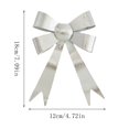 thumbnail image 6 of Christmas Bow Ornament, Iron Bow Hanging Decoration, Metallic Finish with Hanging Loop for Christmas Trees Wreaths and Garlands, Silver, 6 of 6