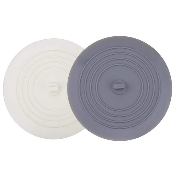 V-TOP Tapón para bañera, paquete de 2, 6 pulgadas, tapón de drenaje de silicona grande, tapón para el cabello, cubierta de succión plana para accesorios de cocina, baño y lavandería