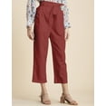 thumbnail image 2 of Moomaya Solid Cotton Trousers For Women, Elastic Waist Pajama Pants, 2 of 8