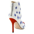 thumbnail image 5 of Isa Tapia Madrid Embroidered Asterisk Leather Point-Toe Ankle Booties - White, Size 40, 5 of 5
