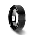 thumbnail image 1 of Rebel Raised Hammer Finish Step Edge Black Tungsten Carbide Wedding Band With Brushed Finish, 1 of 4