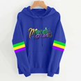 thumbnail image 2 of Byworldtasic Mardi Gras Outfit for Women Embroidery Hooded Sweatshirt Party Carnival Long Sleeve Tees Tops, 2 of 4