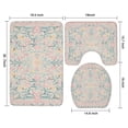 thumbnail image 3 of Pink Floral Pattern Bathroom Rugs Sets 3 Piece,Toilet Cover Set,Absorbent Non Slip Bathroom Mats Sets with U-Shaped Contour Rug Toilet Rug Set, 3 of 5