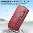 thumbnail image 5 of TECH CIRCLE phone case for iPhone11 pro,PU Leather  zipper Flip Folio Case Wallet with Card Slot,TPU Shockproof Inner Case Compatible with iPhone11 pro ,Red, 5 of 9