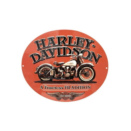 Harley-Davidson Embossed Timeless Vintage Motorcycle Tin Sign, Orange 2010781, Harley Davidson