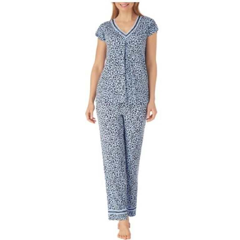 Carole Hochman Women's Midnight Super Soft Modal Pajama Set, Blue Animal,  Medium
