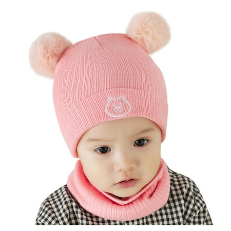 

Relanfenk Baby Hats Toddler Kids Boys Girl Pompon Winter Warm Knit Crochet Beanie Cap Scarf Hat