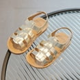 thumbnail image 2 of Karoyedx Toddler Summer Shoes Girl's Summer Sandals Casual Flower Print Open Toe Summer Princess Sandals Toddler Lightweight Soft Outdoor Shoes Gold Size,8, 2 of 6