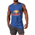 thumbnail image 1 of Camiseta sin mangas de cuello redondo para hombre, informal, a la moda, con estampado, deportiva, de poliéster, 1 of 5