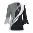 thumbnail image 5 of ICHUANYI Clearance Women's V Neck Shirt Graphic Printing Three-Quarter Sleeve Casual Blouse With Button Tops(Black, L) ICHUANYI WER2023080910540, 5 of 5