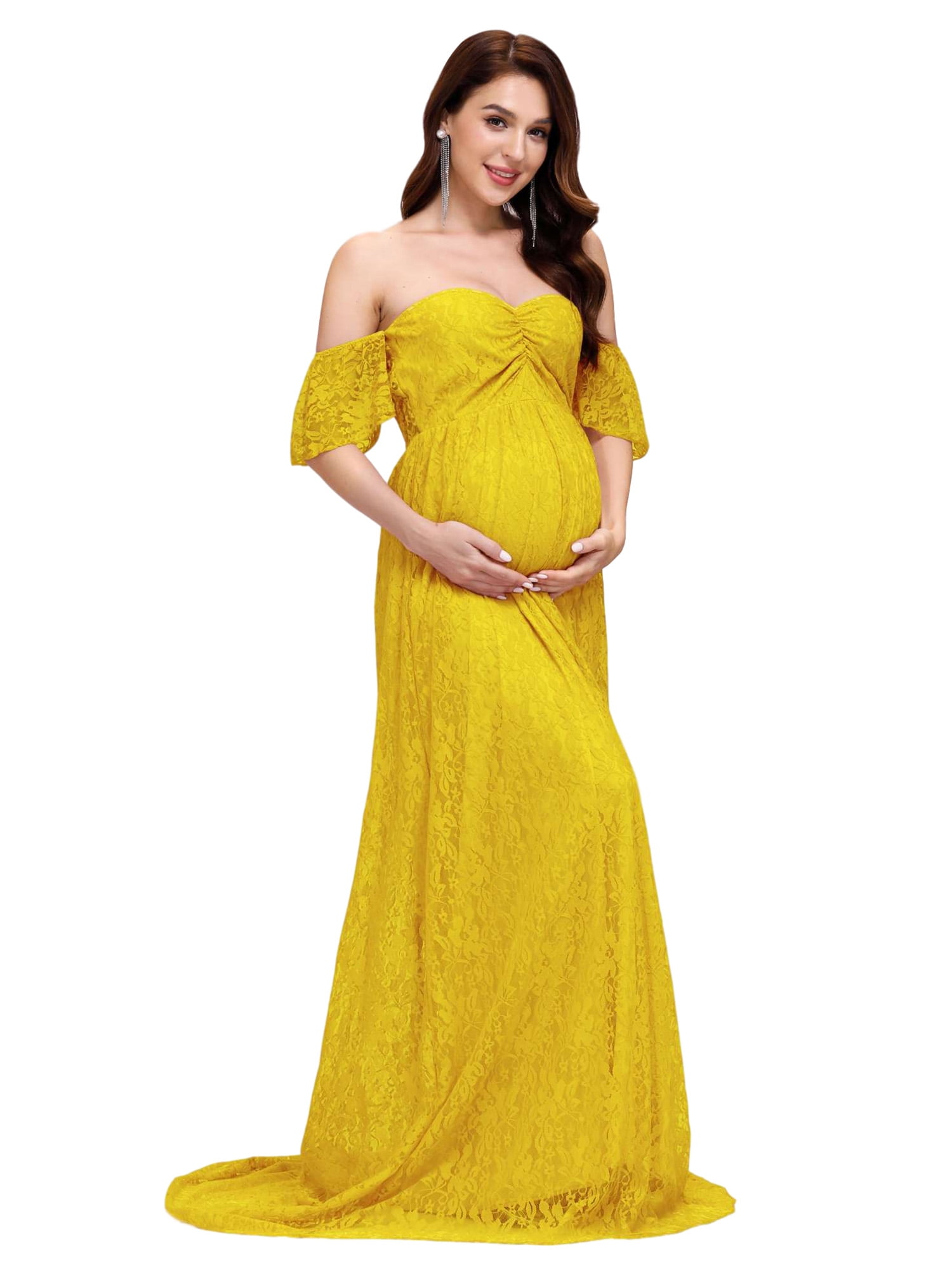 yellow dress baby shower