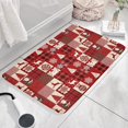thumbnail image 3 of Red Christmas Patchwork Pattern Flannel Non Slip Door Rugs,Washable Door Mats Indoor,Decorative Door Mats,Dirt-Resistant and Absorbent Doormat for Entrance,Bedroom,Kitchen,Bathroom,31.5x17in(80x43cm), 3 of 4