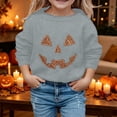 thumbnail image 2 of Bjutir Girls Halloween T Shirts Long Sleeve Pumpkin Print Pullover Tops Relaxed Fit Active Wear Tees Size 2-14 Years, 2 of 6