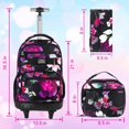 thumbnail image 4 of Mochila enrollable ZLYERT para niñas y mujeres con lonchera negra, 4 of 9