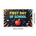 thumbnail image 3 of Colorful Backdrop Banner with Apple and School Elements for First Day of School Party Supplies Photography Props Decorations School Events Classroom Decor Back to School Celebrations, 3 of 4