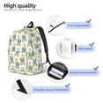 thumbnail image 3 of Rateoe Rainbow Llama Pattern Durable Canvas Backpack for Men & Women – Stylish & Lightweight – Adjustable Straps, Multiple Pockets – Fits 15-17 Inch LaptopsMedium, 3 of 5