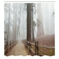 thumbnail image 3 of Ambesonne Nature Shower Curtain, Forest in Foggy Morning, 69"Wx75"L, Grey Brown, 3 of 5