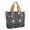 Halloween Tomb Pumpkin Blue Pattern, variant on Halloween Snake Cauldron Purple Pattern Large Tote Bag for Women, Polyester Roomy Carryall with Pockets and Zipper, Lightweight Gifts Ideas for Mom Wife Friend