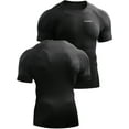 thumbnail image 7 of Cadmus Men's 3 Pack Compression Baselayer Athletic Workout T Shirts ,Black & Black & Black,XX-Large, 7 of 7