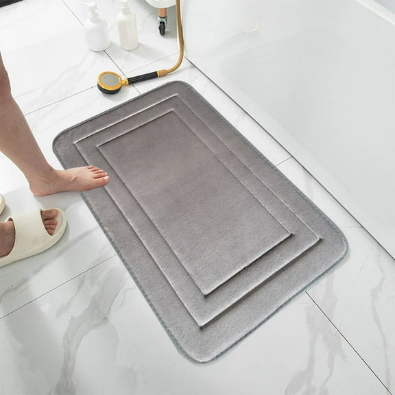 Yokan Bathroom Rugs Set of 2, Non-Slip Bath Mat & Towel Rack, Absorbent Bathroom Decor, Polyester Fiber Bathroom Carpet for Bathroom Organizer, Soft Floor Mat for Bathroom, 40x60cm