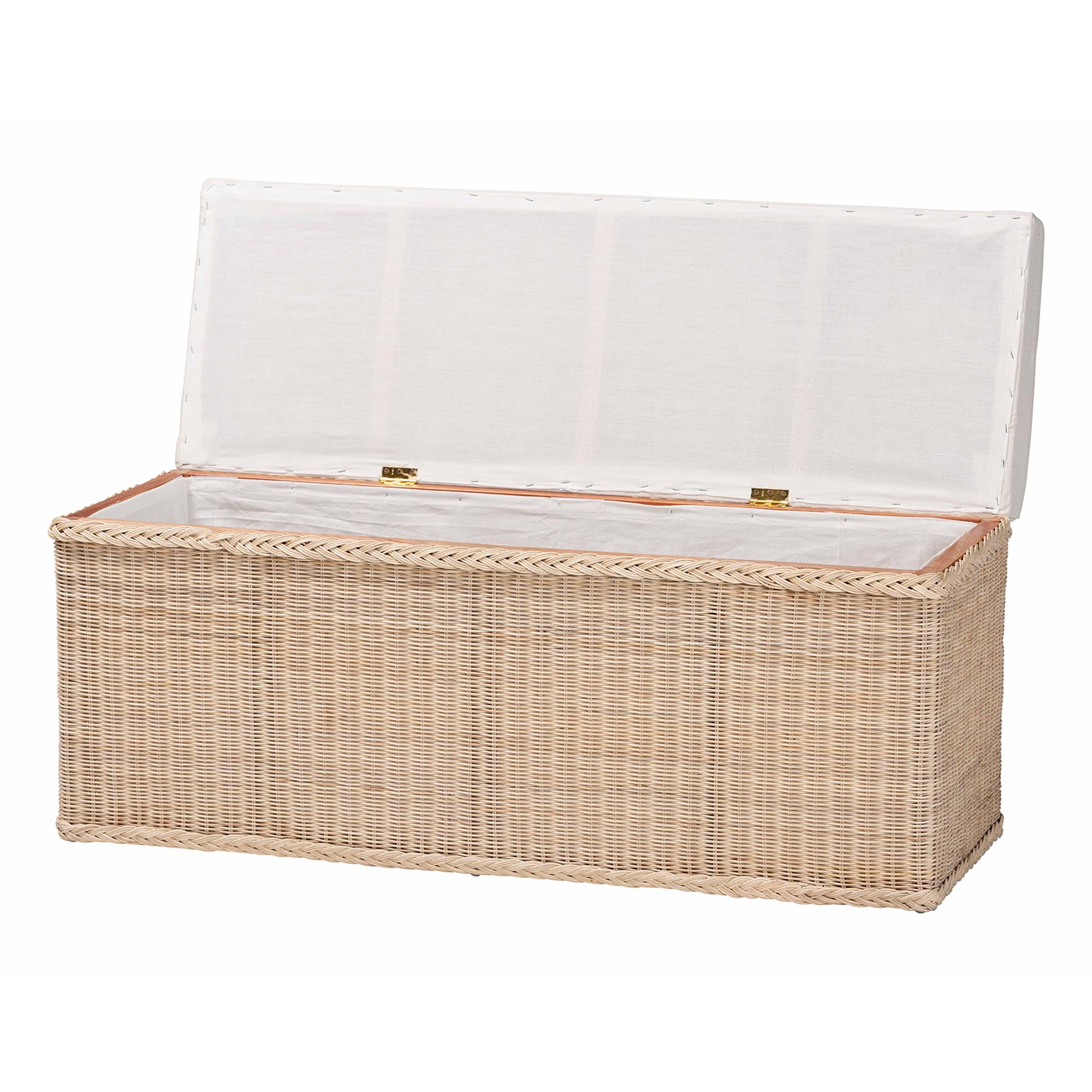 bali & pari Barid Boho Storage Bench, 19"H, Natural