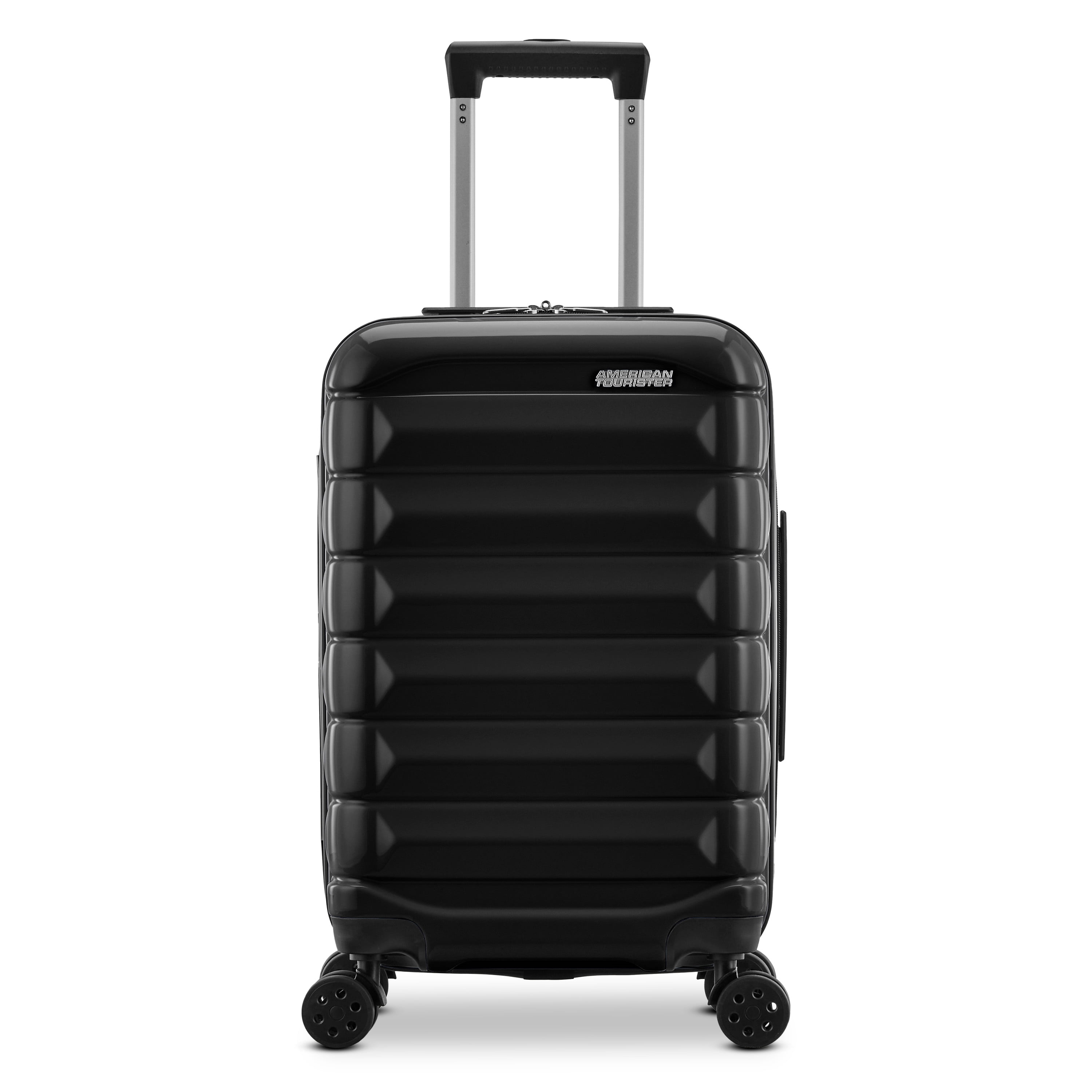 American Tourister Kontour Hardside Expandable Spinner Luggage Set with Divider Pockets - Black